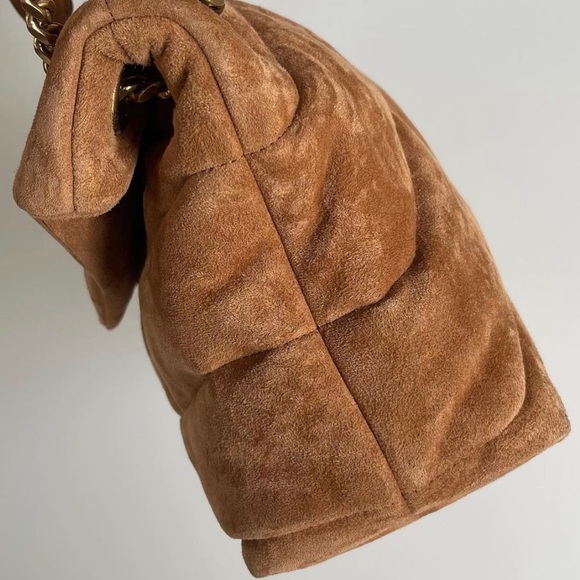❤️SOLD❤️ Yves Saint Laurent AUTHENTIC PUFFER SMALL CHAIN BAG IN QUILTED SUEDE - Picture 3 of 8